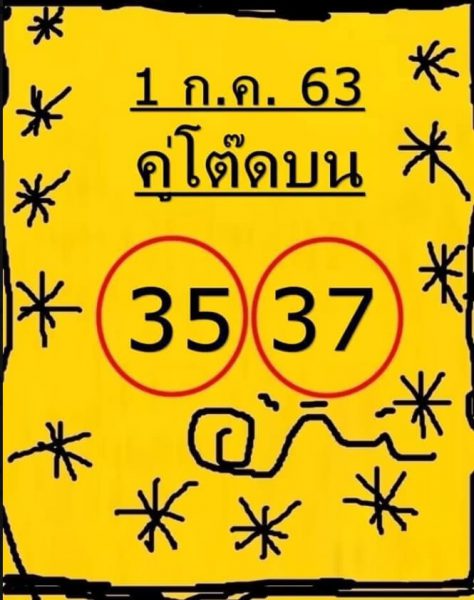 เลขเด็ดหวยคู่โต๊ดบน 1/7/63