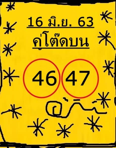 เลขเด็ดหวยคู่โต๊ดบน 16/6/63