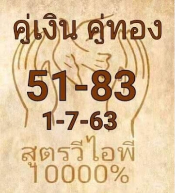 เลขเด็ดหวยสูตรวีไอพี 1/7/63