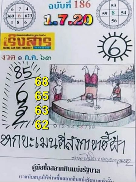 เลขเด็ดหวยเริงสาร 1/7/63
