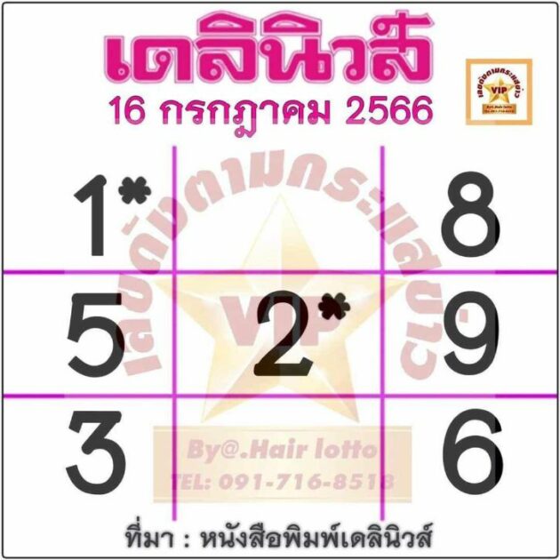 เลขเด็ดหวยเดลินิวส์ 16/7/66